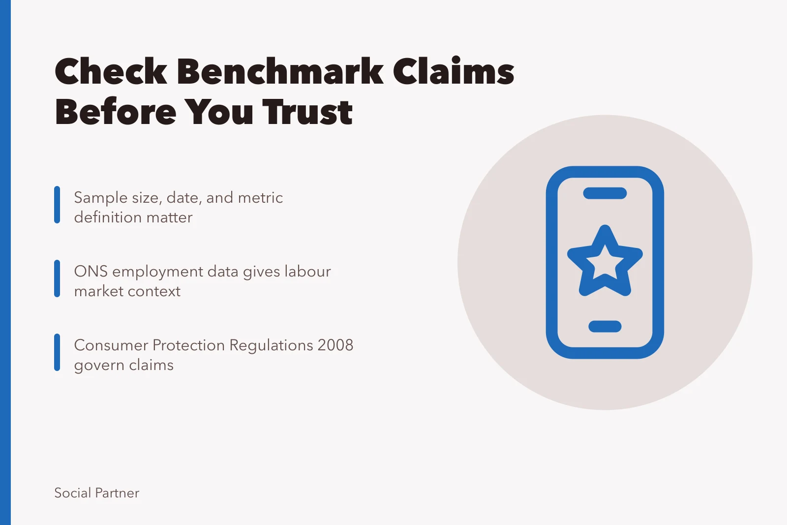 Card with benchmark verification steps and regulatory context