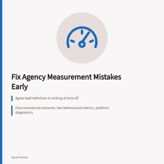 Card on fixing social media agency measurement mistakes before client reports. When to fix social media agencies measurement mistakes