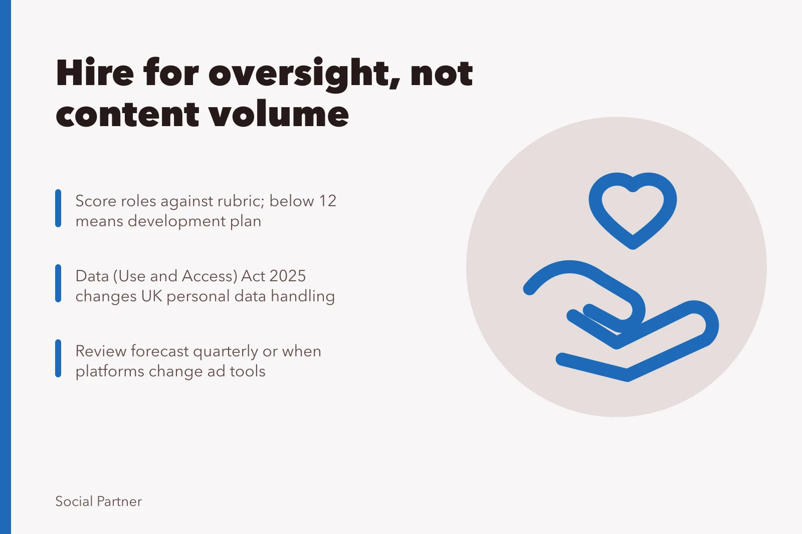 Card on social media agency hiring rubric and oversight gaps