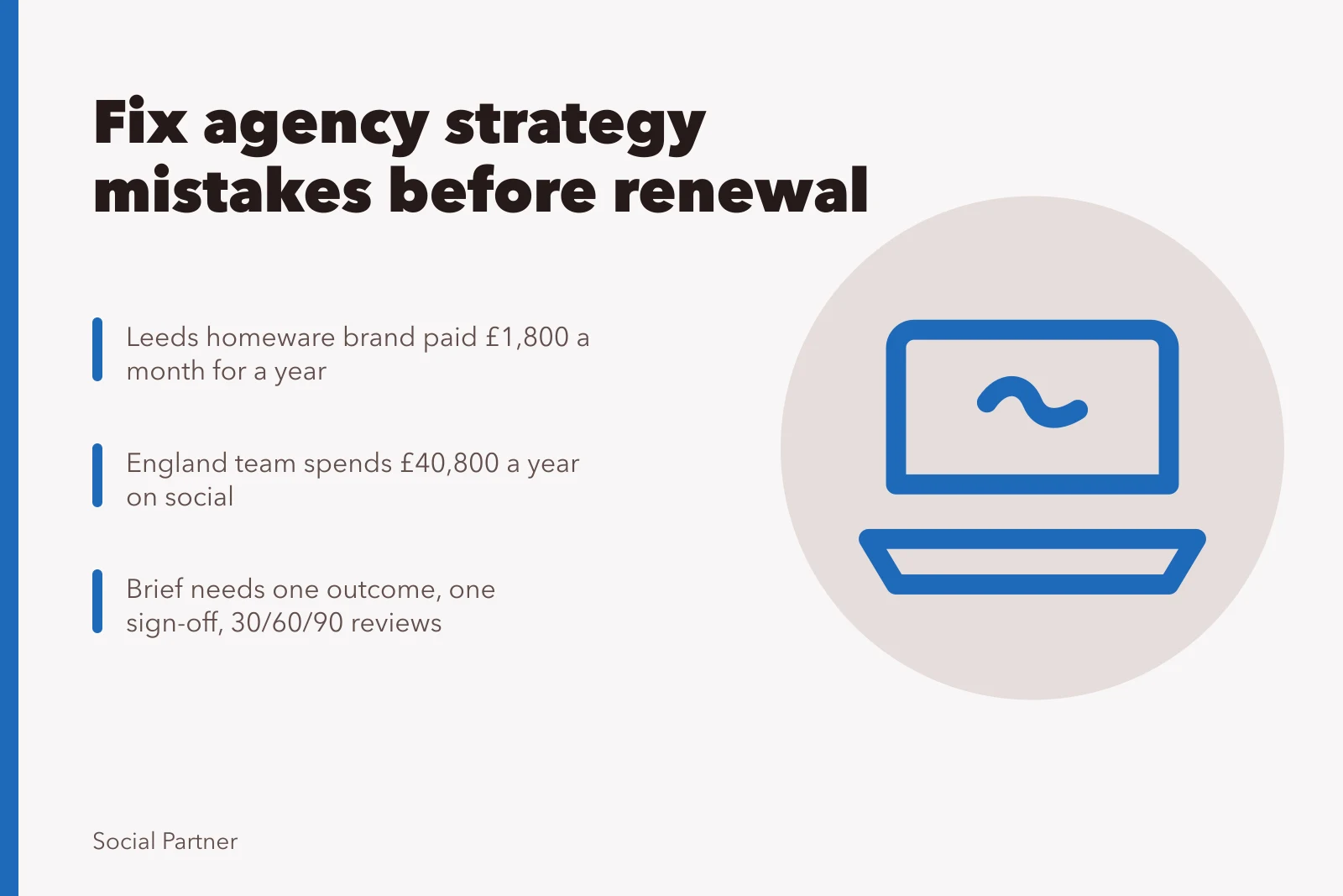 Card on fixing social media agency strategy mistakes and retainer costs