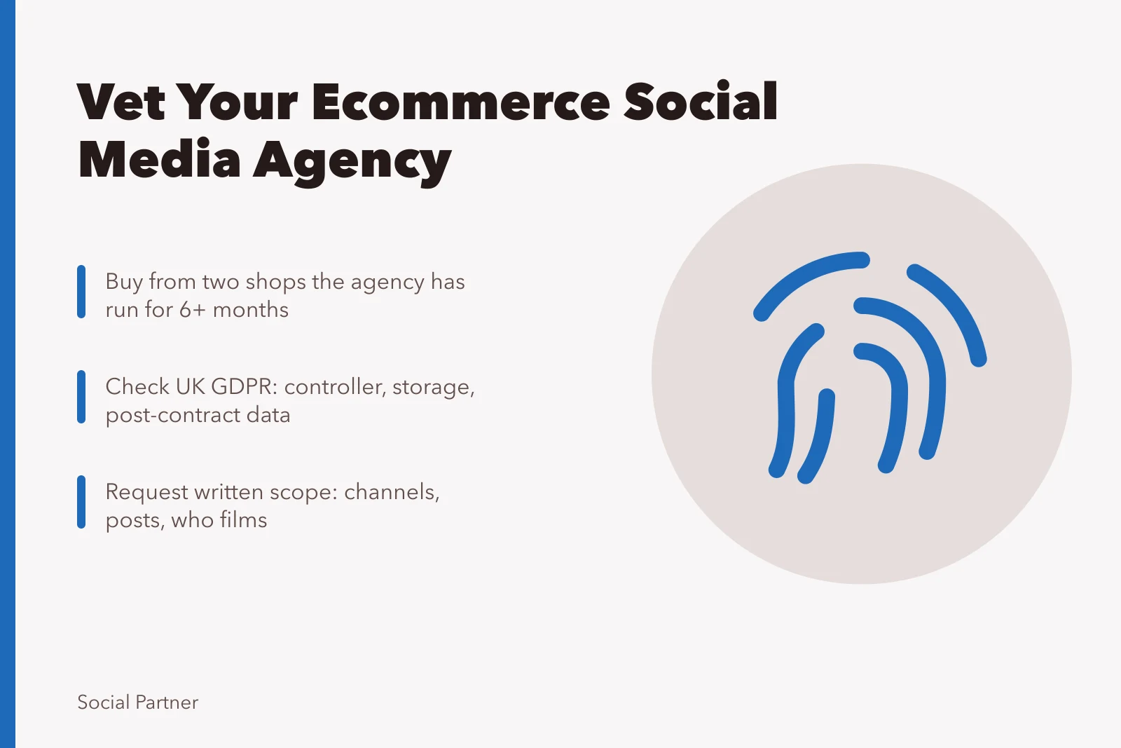 Checklist for vetting a UK ecommerce social media agency